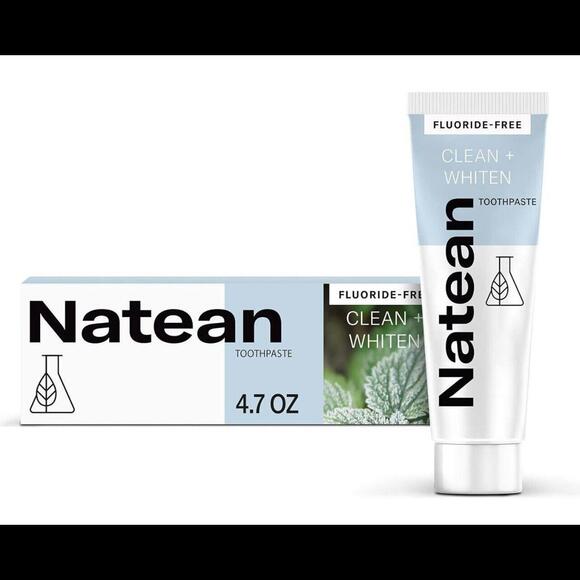 Natean Clean + Whiten Fluoride Free Whitening Toothpaste, Clean Mint 4.7… - Picture 1 of 8